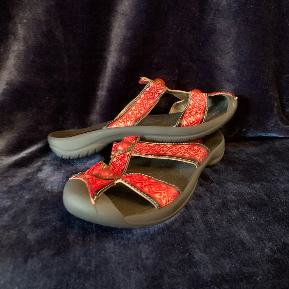 Corkys By Elite Red Mule Style Sandals Size 10 - image 6